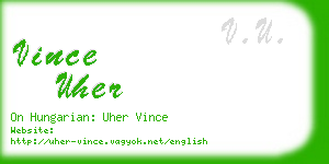 vince uher business card